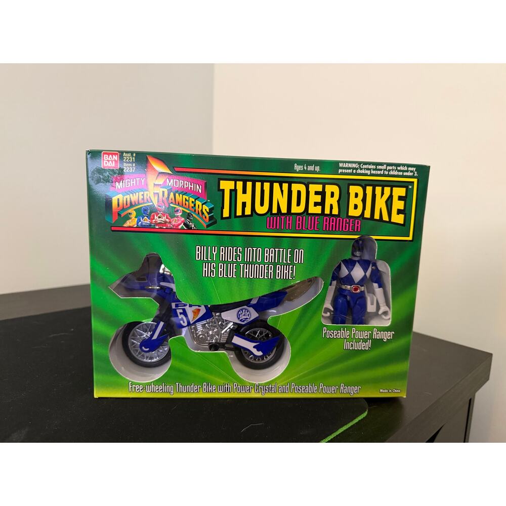 1994 Bandai Mighty Morphin Power Rangers "Thunder Bike" series. Blue Ranger